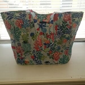 Vera Bradley Coral Reef Pattern Tote - Multicolor